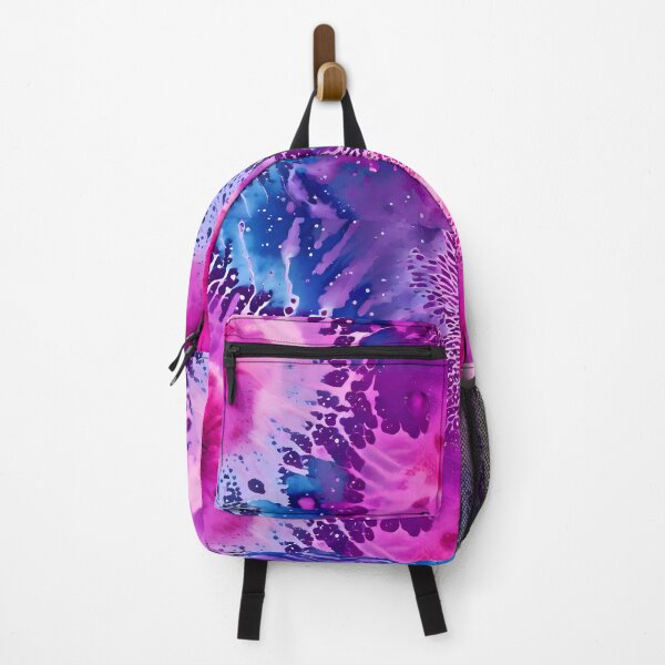 Item preview, GROOVY RETRO TIE DYE *Pink Purple Indigo Magenta Floral Botanical* ABSTRACT PAINTING PRINT Contemporary Modern Fine Art Gallery designed and sold by Spinning Plates 360.