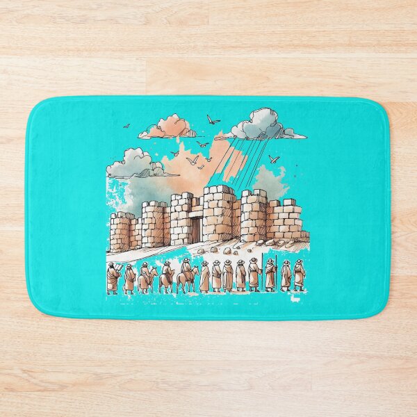 Item preview, Sketch of Jericho's Walls Falling – Biblical Story in Art,  designed and sold by PaintMeWorld.