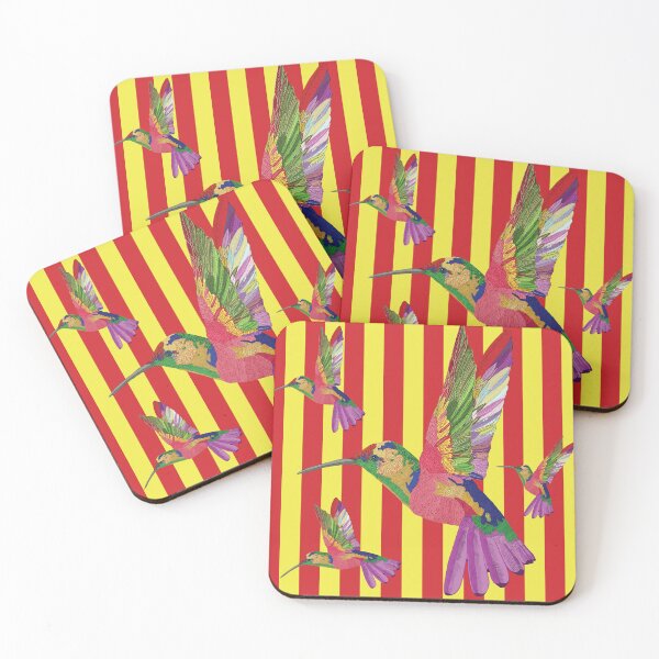 Item preview, Bird Colibri -  red-yellow pattern designed and sold by StudioViArt.