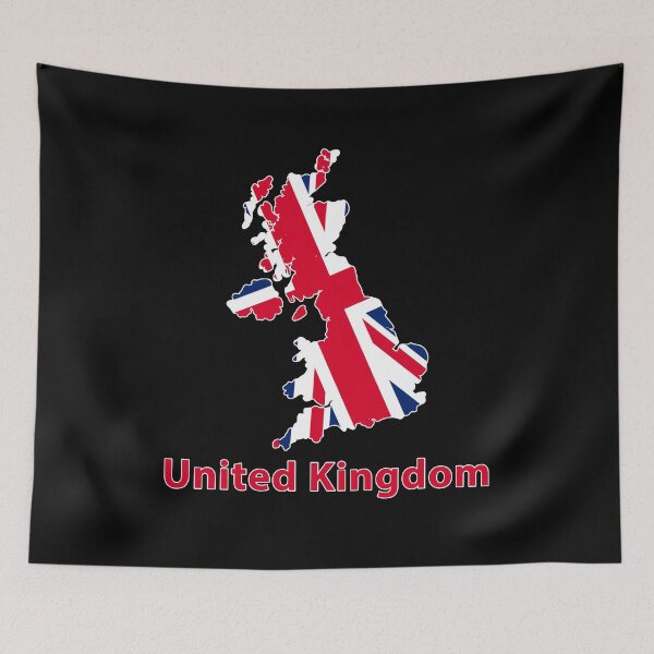 Item preview, United Kingdom Map with Union Jack Flag Overlay - Iconic UK Design designed and sold by Michael van der Hoorn.