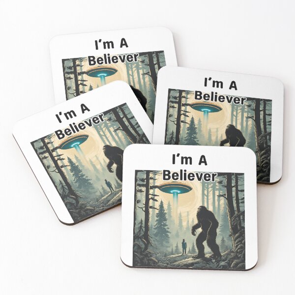 Item preview, I'm A Beliver, UFO Bigfoot Aliens designed and sold by FroggyFly Designs.