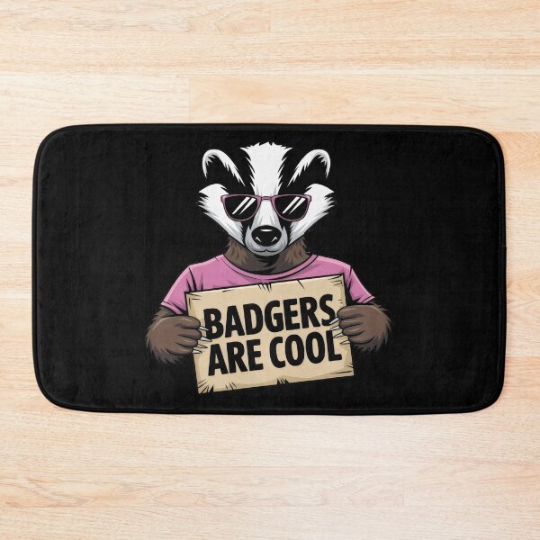 Item preview, Cool Badger Wearing Sunglasses – "Badgers Are Cool" Sign designed and sold by Prime-Studio.