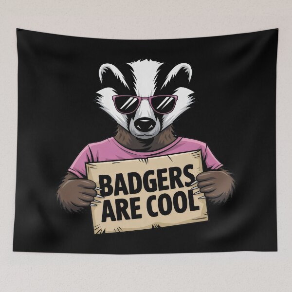 Item preview, Cool Badger Wearing Sunglasses – "Badgers Are Cool" Sign designed and sold by Prime-Studio.