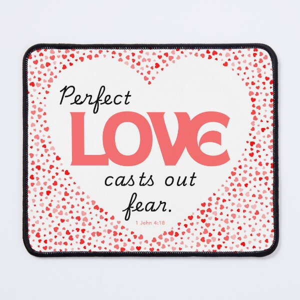 Item preview, Heart Shaped Bible Verse - 1 John 4:18 designed and sold by DesignsByMom.