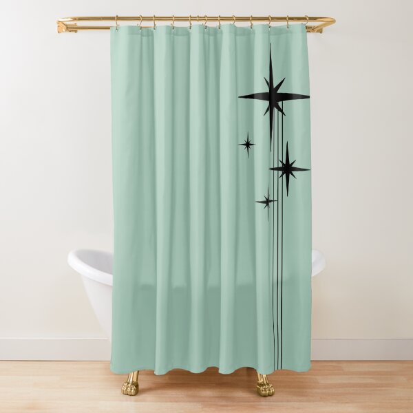 Aperçu de l'œuvre 1950s Atomic Age Retro Starburst en vert menthe et noir créée et vendue par kierkegaard.