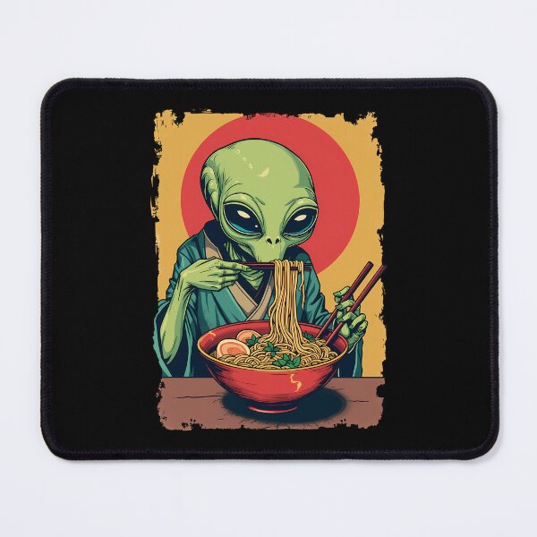 Item preview, Alien Eating Ramen Lovers Sci-Fi Cosmic Noodle Feast designed and sold by Designer-Girl.