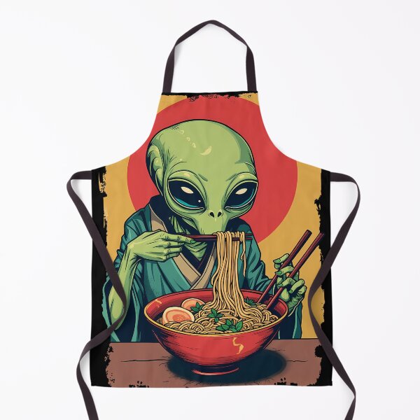 Item preview, Alien Eating Ramen Lovers Sci-Fi Cosmic Noodle Feast designed and sold by Designer-Girl.
