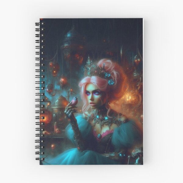 Item preview, AI generated princess holding bird, dystopian fantasy designed and sold by AI-this-is-AI.