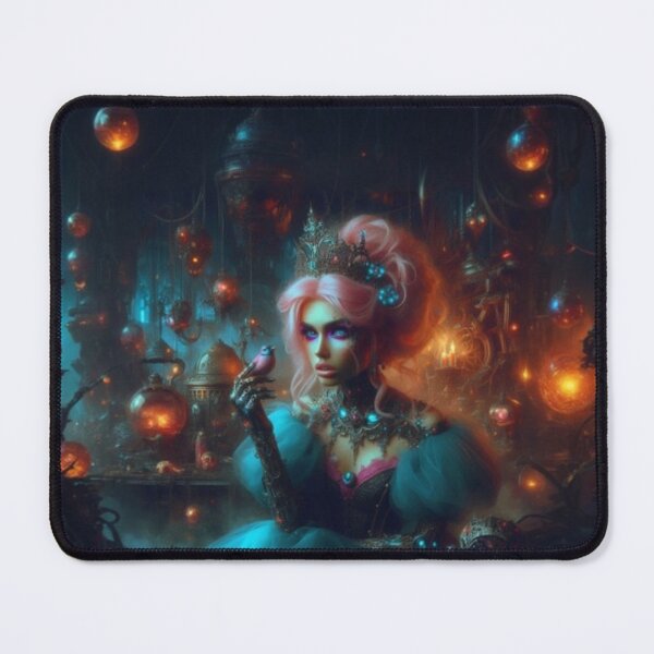 Item preview, AI generated princess holding bird, dystopian fantasy designed and sold by AI-this-is-AI.