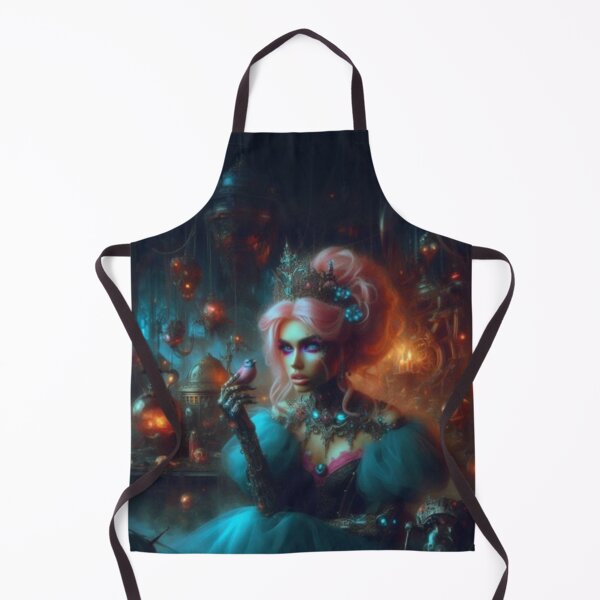 Item preview, AI generated princess holding bird, dystopian fantasy designed and sold by AI-this-is-AI.