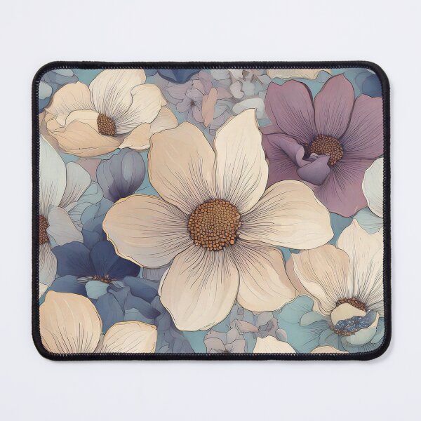 Item preview, Hand-drawn Flowers with uneven edges in soft pastel shades designed and sold by Designbes.