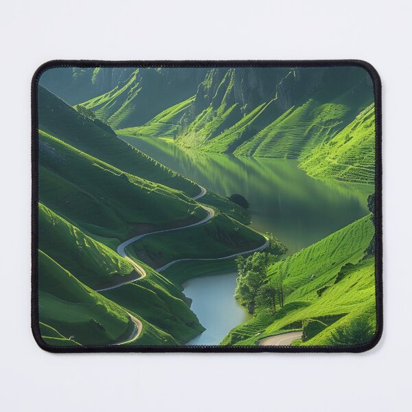Item preview, Winding River Through Lush Green Mountain Landscape designed and sold by Artessie.