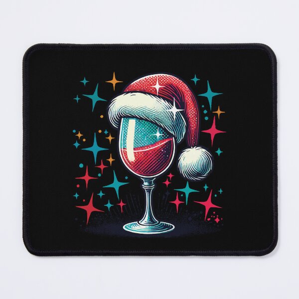 Item preview, Festive Wine Glass Santa Hat Holiday Cheer designed and sold by LuminOrb.