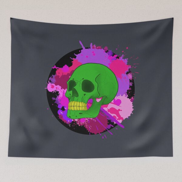 Item preview, Splatter skull designed and sold by Eclectic Gold.