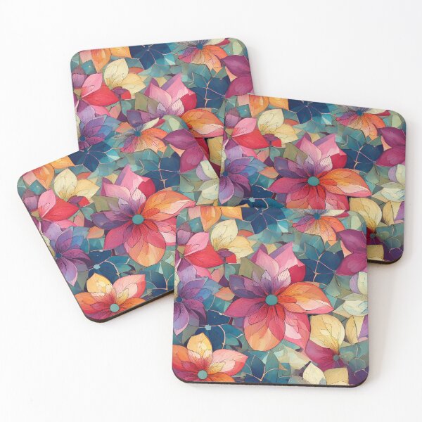 Item preview, Stylized flowers with geometric petal in colorful shapes designed and sold by Designbes.