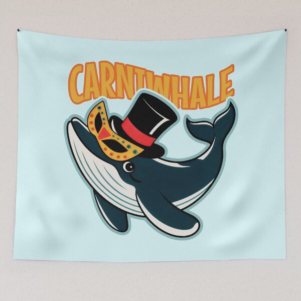 Item preview, Carniwhale Blue Whale's Red Ribbon Smile designed and sold by SplashTastic.