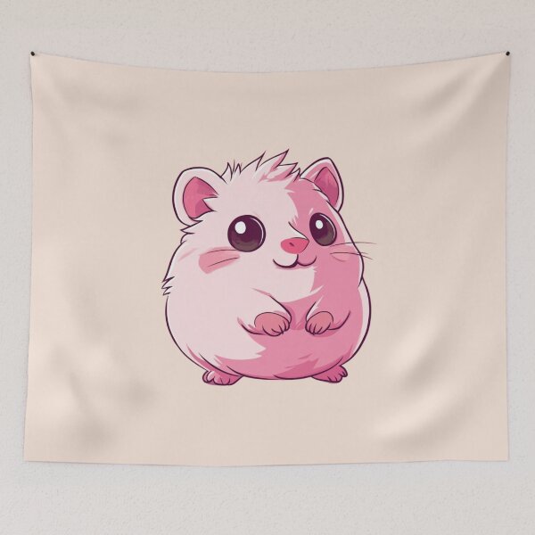 Item preview, Kawaii Fluffy Pink Hamster  designed and sold by MOONE FLOWER.
