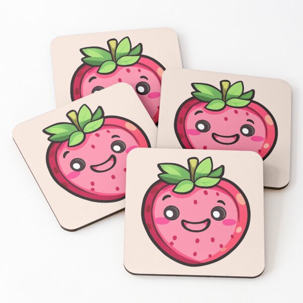 Item preview,  Cute Smiling Strawberry Digital Clipart designed and sold by MOONE FLOWER.