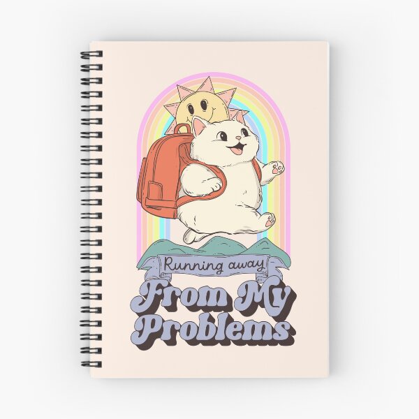 Item preview, Cute Fat Cat Running with Backpack - Running Away From My Problems designed and sold by Jess.a.creates.
