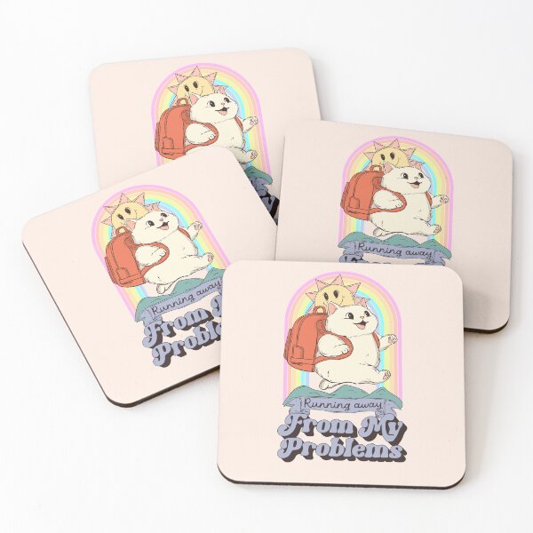 Item preview, Cute Fat Cat Running with Backpack - Running Away From My Problems designed and sold by Jess.a.creates.