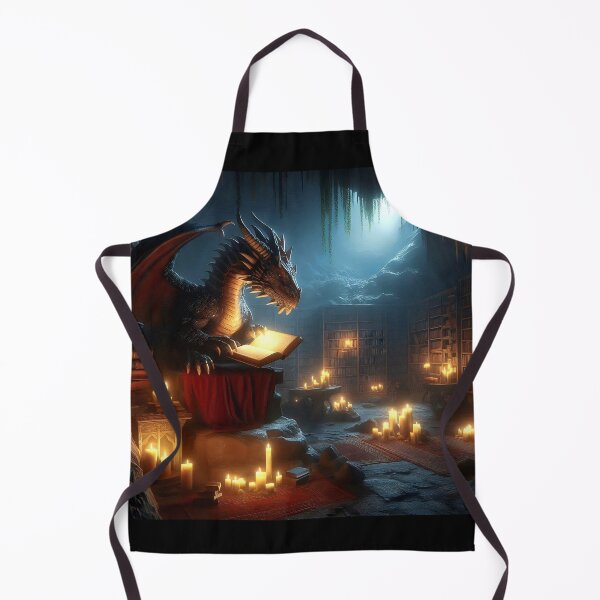 Item preview, Fantasy Book Dragon Reading Gothic Magic Book in a Dungeon Cave Library DND, Book lover,Bookish Nerd designed and sold by TheTimeTaxi.