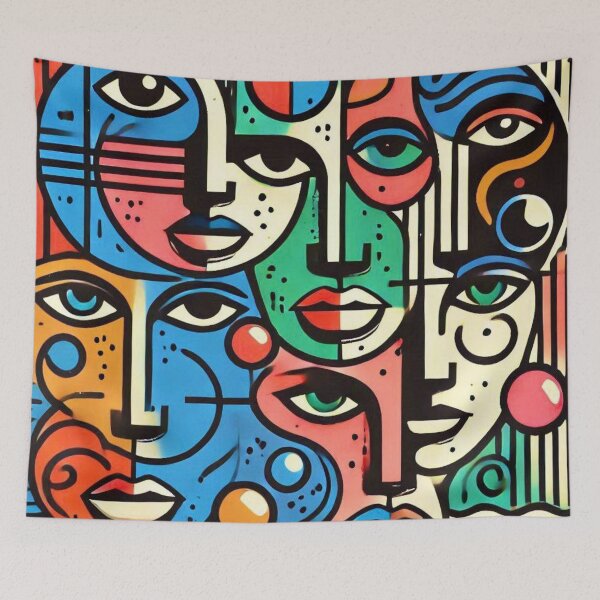Item preview, 90's Abstract Faces designed and sold by Myra365Art.