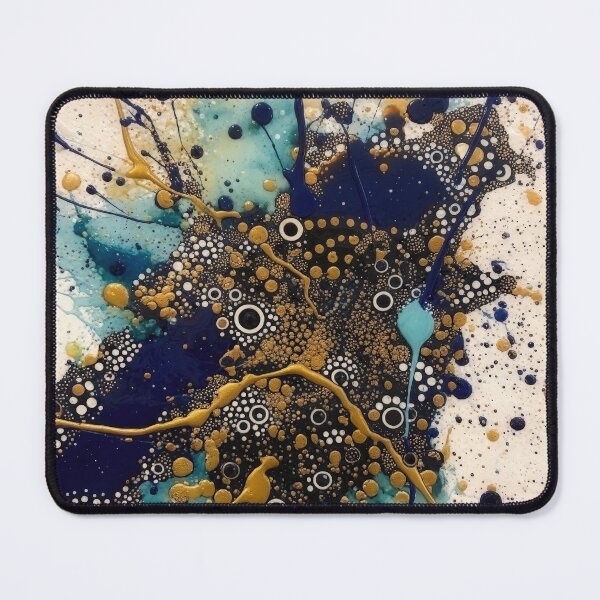Item preview, Celestial Dance: Gold and Navy Abstract Art designed and sold by Tony Anastasi.