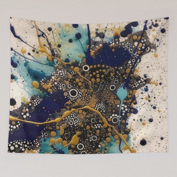 Item preview, Celestial Dance: Gold and Navy Abstract Art designed and sold by Tony Anastasi.