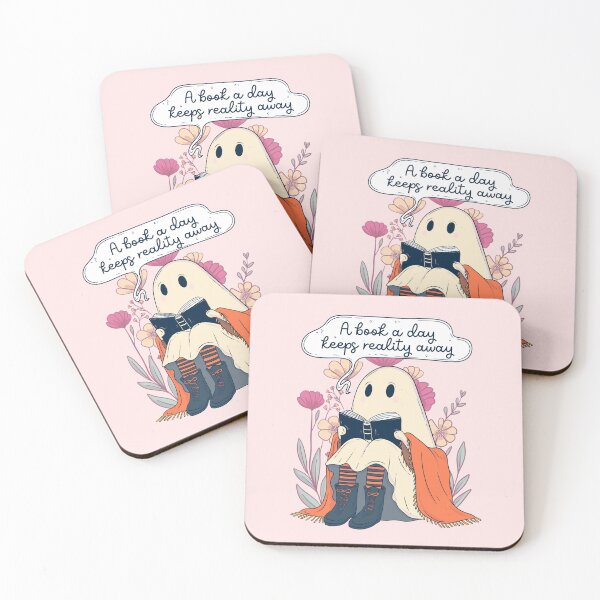 Item preview, Cute Ghost Reading a Book - A Book a Day Keeps Reality Away designed and sold by Jess.a.creates.