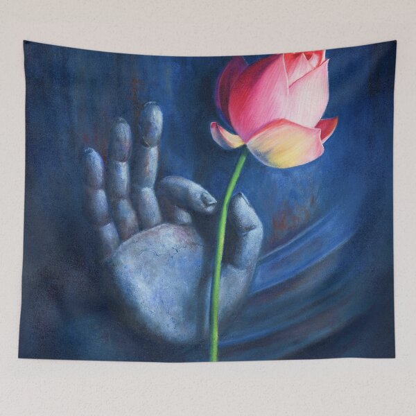 Item preview, Buddha Hand in Vitarka Mudra Holding Blooming Lotus Bud designed and sold by Anjuna Sainath.