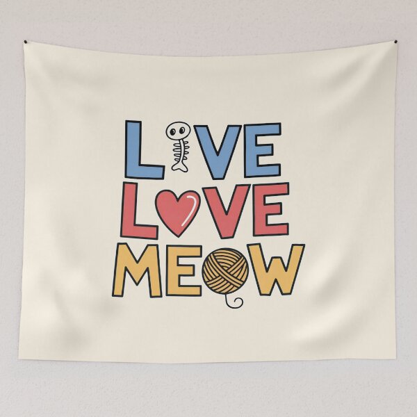 Item preview, Live Love Meow Cute Cat Design designed and sold by Dream-Fab.