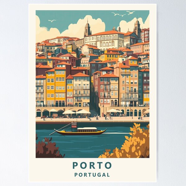Item preview, Porto, Portugal travel poster designed and sold by JJAArt.