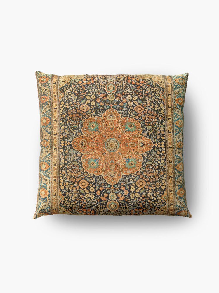 Alternate view of Antique Mohtashem Kashan Persian Rug Print Floor Pillow