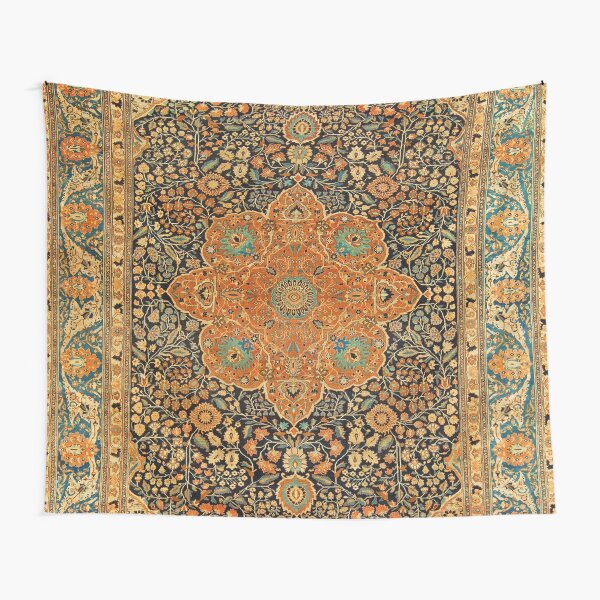 Antique Mohtashem Kashan Persian Rug Print Tapestry