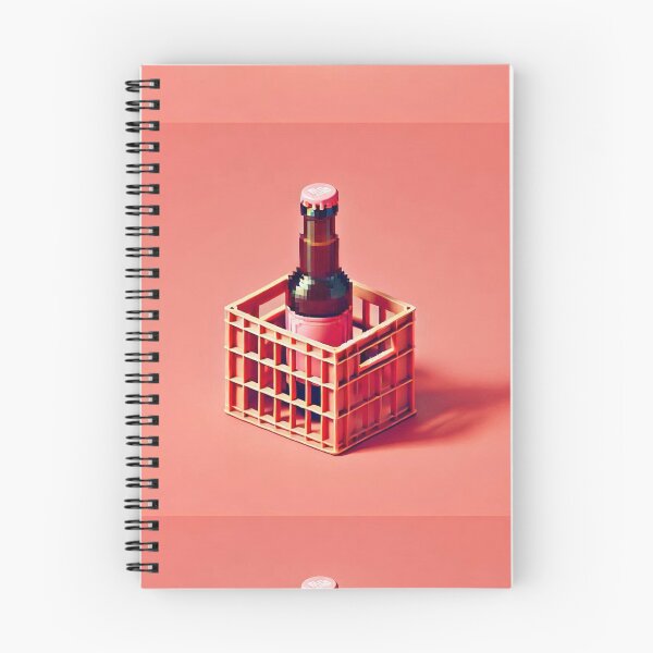 Item preview, Simple Pixel Things: A Crate Of Beer - Pixelated Beer Crate with Bottle (Retro Beverage Art, Pixel Art, Pink Background) designed and sold by TrippyBunnyShop.