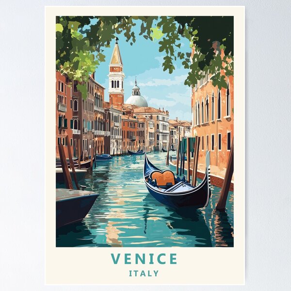 Item preview, Venice, Italy travel poster designed and sold by JJAArt.