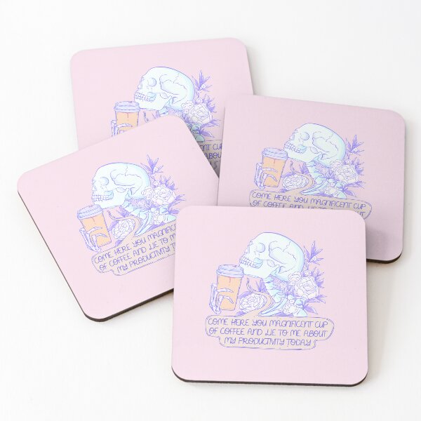 Item preview, Skeleton Drinking Magnificent Coffee - Funny Productivity Quote designed and sold by Jess.a.creates.
