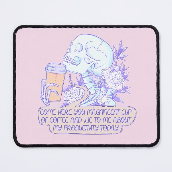 Item preview, Skeleton Drinking Magnificent Coffee - Funny Productivity Quote designed and sold by Jess.a.creates.