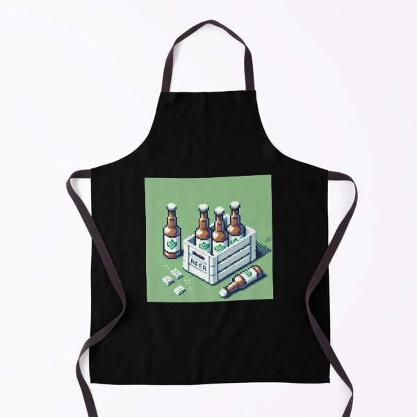 Item preview, Simple Pixel Things: A Crate Of Beer - Pixelated Beer Crate Delight (Green Art) designed and sold by TrippyBunnyShop.