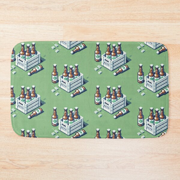 Item preview, Simple Pixel Things: A Crate Of Beer - Pixelated Beer Crate Delight (Green Art) designed and sold by TrippyBunnyShop.