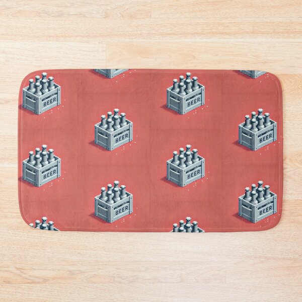 Item preview, Simple Pixel Things: A Crate Of Beer - Pixelated Brew Crate - Retro Beer Art (Pixel Art, Minimalism, Red Background) designed and sold by TrippyBunnyShop.