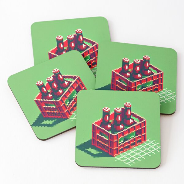 Item preview, Simple Pixel Things: A Crate Of Beer - Pixelated Beer Crate Delight (Green Art) designed and sold by TrippyBunnyShop.