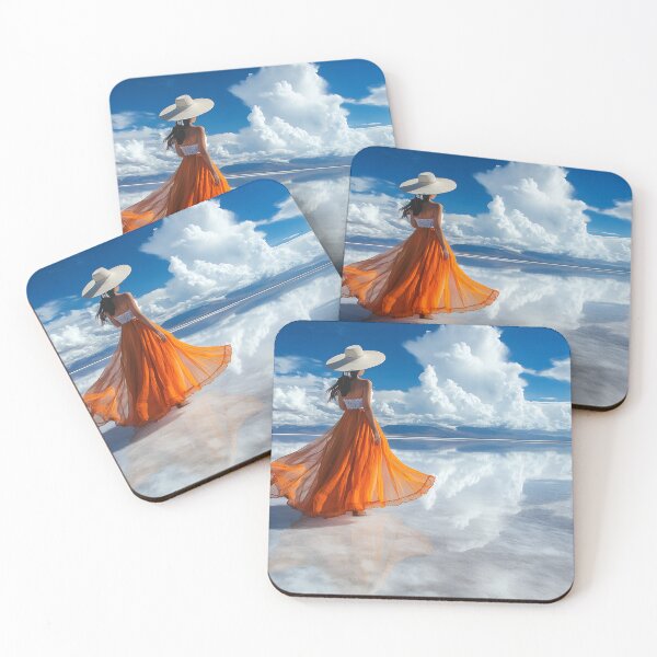 Item preview, Beautiful Woman in Flowing Dress at Salt Lake designed and sold by Artessie.
