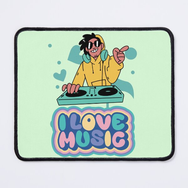 Artikelvorschau, Lebendiges DJ-I-Love-Musik-Design entworfen und verkauft von hallwell.