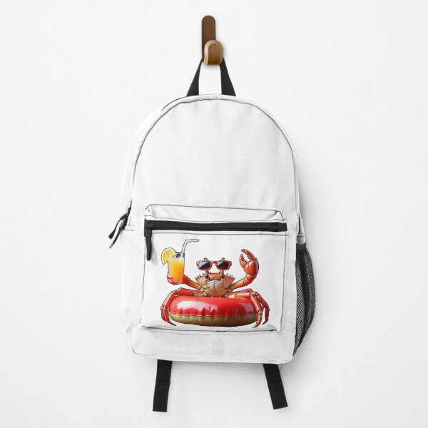 Item preview, Relaxing Crab with a Summer Drink – Fun Beach Illustration designed and sold by Bulwshop.