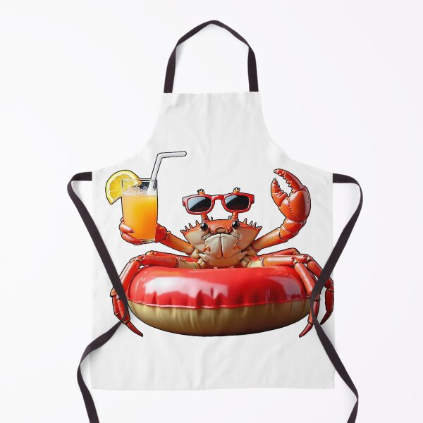 Item preview, Relaxing Crab with a Summer Drink – Fun Beach Illustration designed and sold by Bulwshop.
