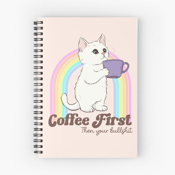 Item preview, Coffee Cat - First Coffee Then Your Bullshit designed and sold by Jess.a.creates.