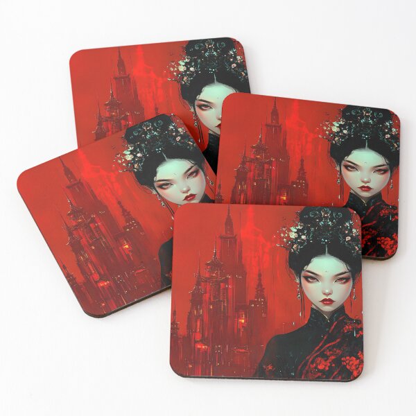 Item preview, Elegant Woman in a Dramatic Red Setting designed and sold by Artessie.