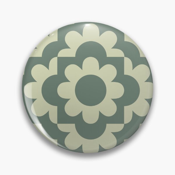 Item preview, Abstract Geometric Flower Pattern 2 in Sage Green designed and sold by nineFlorals.