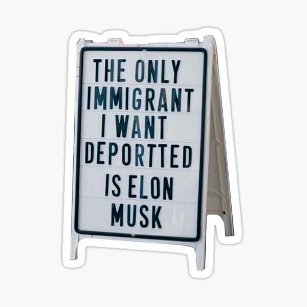 Artikel-Vorschau von Deport Elon Fettbuchstabenschild, designt und verkauft von bitebackcobbc.